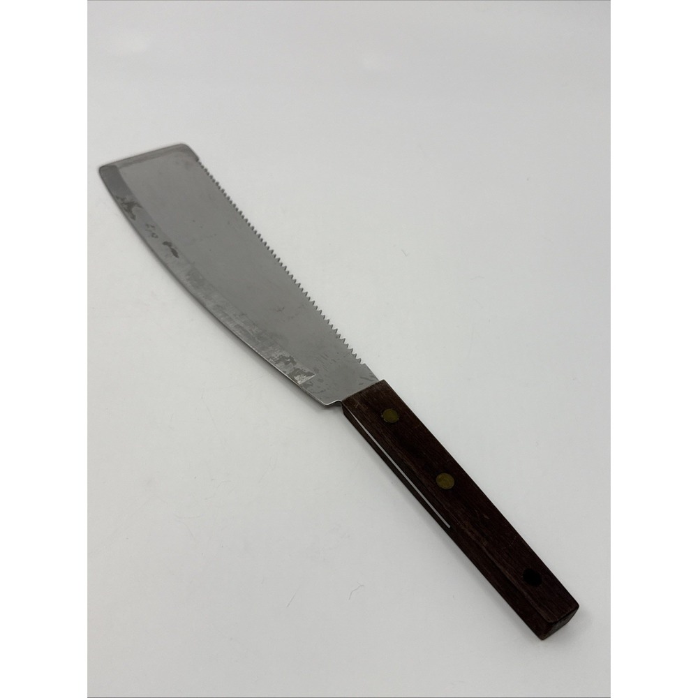 Vtg Vernco Combo Knife Cleaver Serrated Spatula HC Stainless Steel 12" Japan